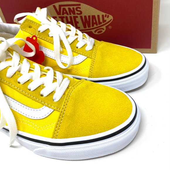 VANS Womens Size VN0A3WKTCA1 Old Skool Cyber Yellow Suede Canvas Low Top Sneaker - Picture 4 of 11